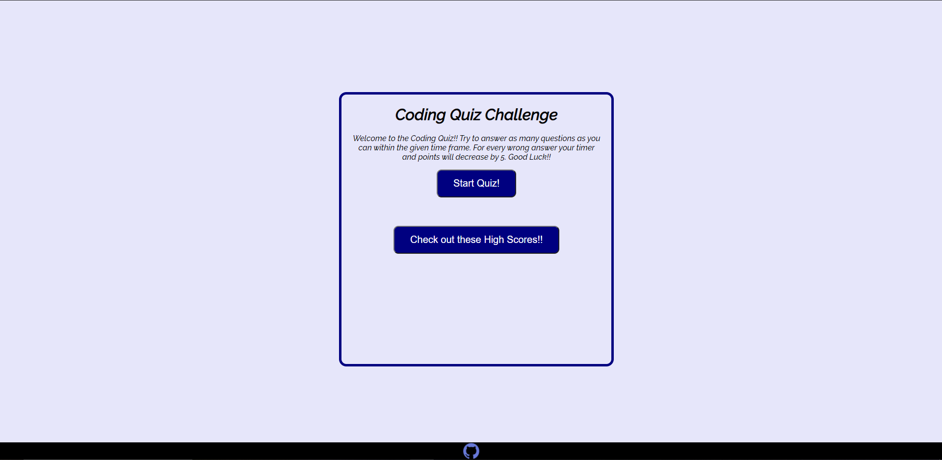 Coding Quiz